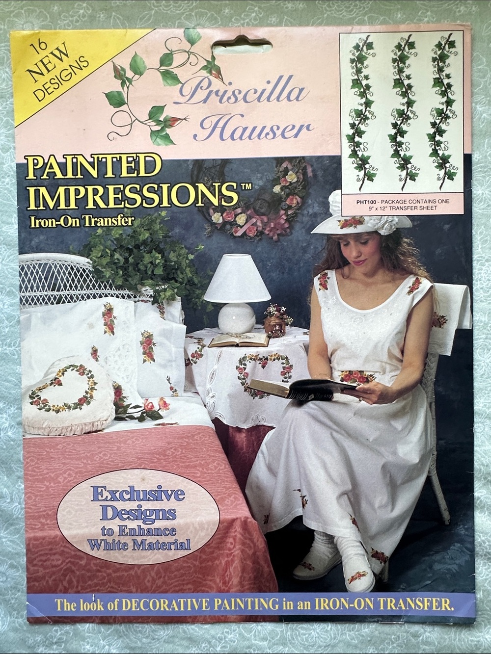 Vintage Priscilla Hauser Painted Impressions Iron-On Transfer Cottagecore Craft